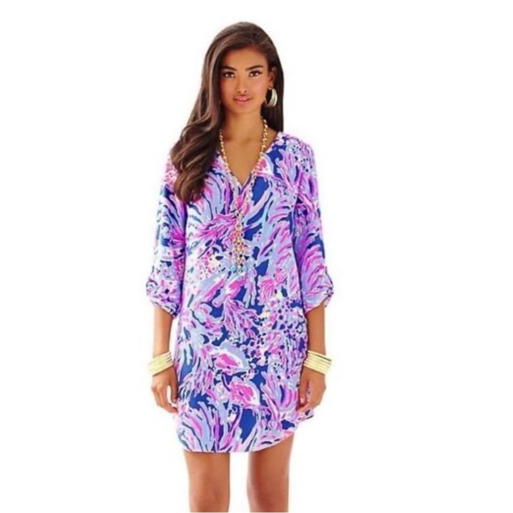 LILLY PULITZER, Women's Arielle Shirt Dress Shrimply Chic, Size Small